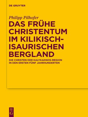 cover image of Das frühe Christentum im kilikisch-isaurischen Bergland